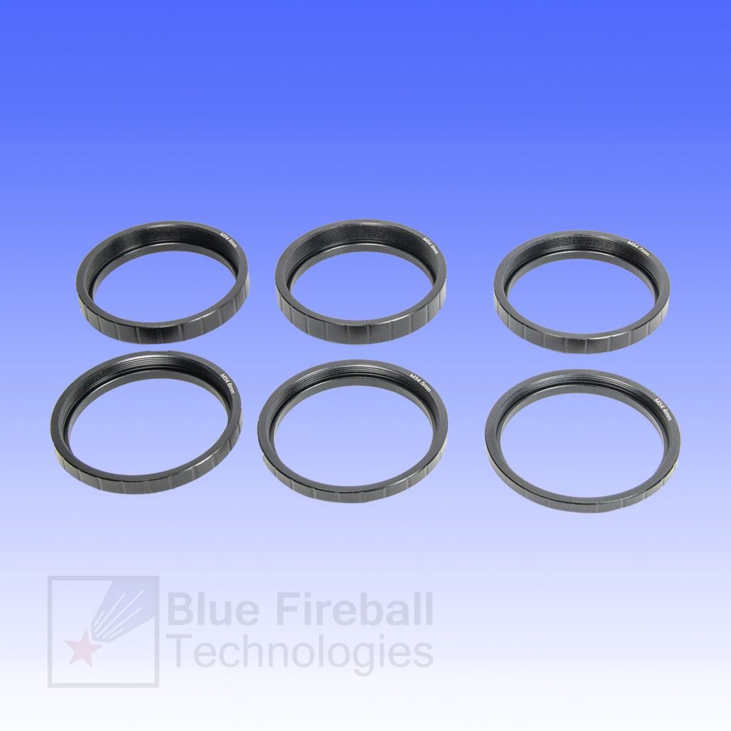Blue Fireball M54x0.75 Thread Spacer Set (6 Spacers from 4mm to 9mm)