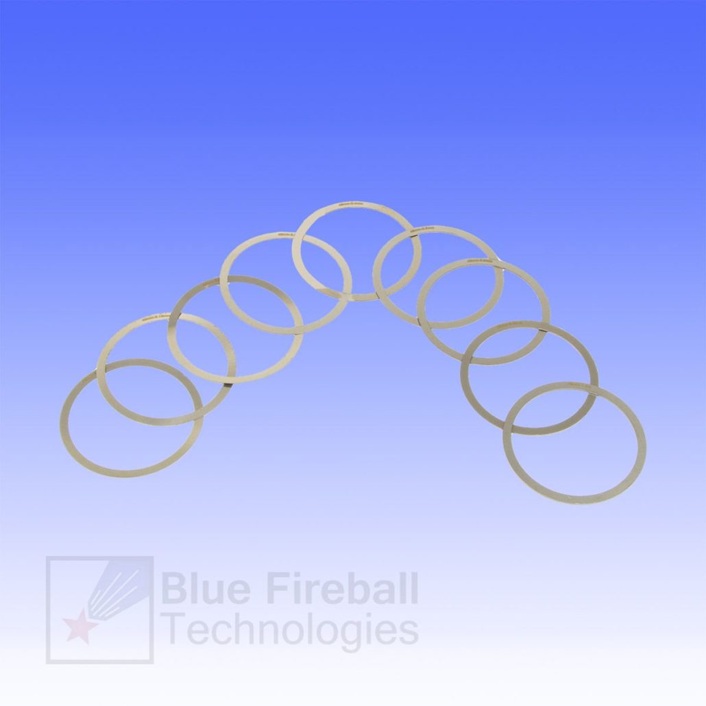 Blue Fireball 9-pc Fine-Tuning Spacer Ring Set for M54 Threads - 0.1 to 1.0 mm 